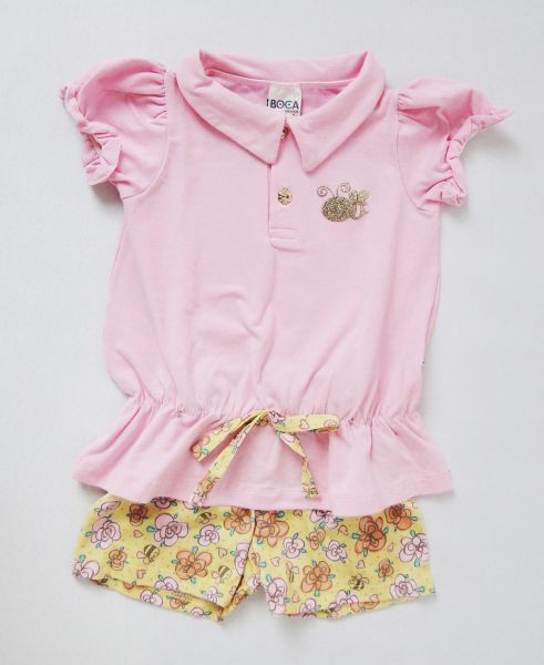 Conjunto Polo Abelha / Shorts - Tamanho 2T - BG17224