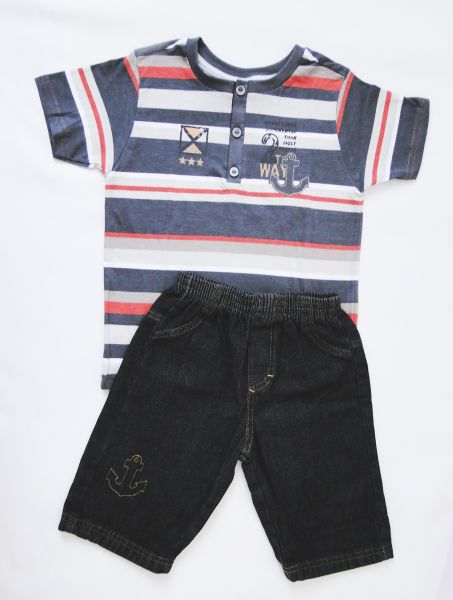 Conjunto Âncora / Bermuda Jeans - Tamanho 1 - NA10340-42