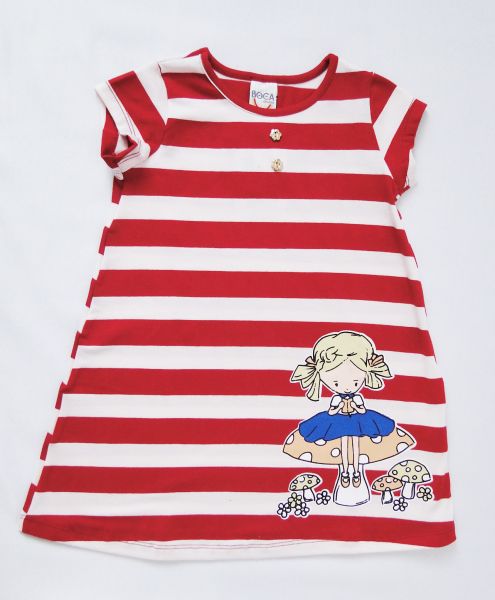 Vestido Cotton Listrado - Tamanho 3T - BG17209VM